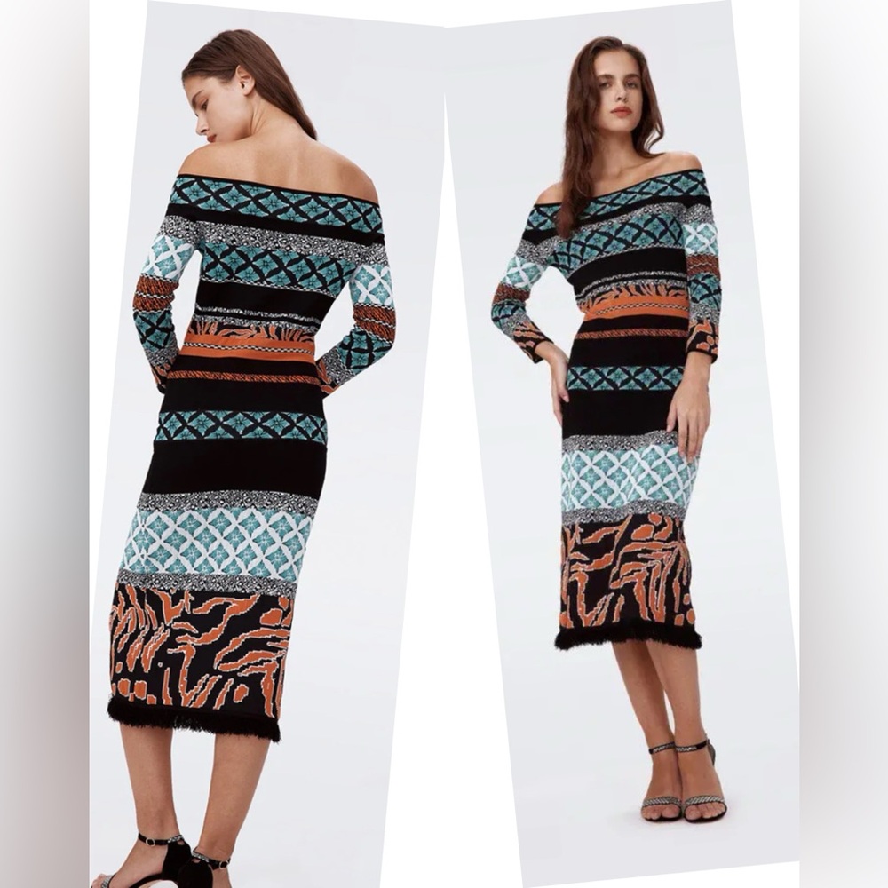 🆕 DIANE VON FURSTENBERG Eleanor Dress Off-The-Shoulder or Boatneck